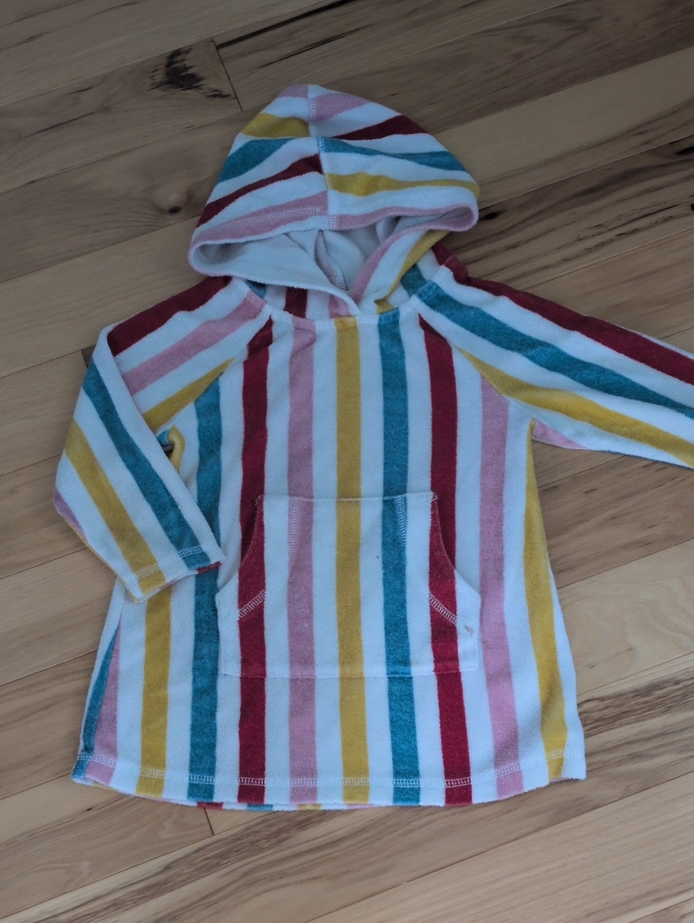 Kids Striped Hooded Terry Tunic - Multi